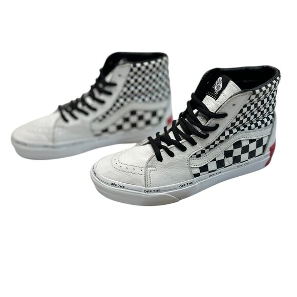 Vans Sk8-Hi Checkerboard Leather High Top Unisex Sneakers Men’s 7 / Women’s 8.5 - Picture 1 of 12